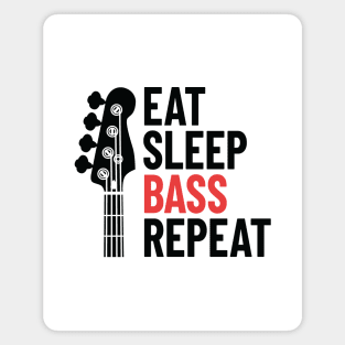 Eat Sleep Bass Repeat Bass Guitar Headstock Light Theme Magnet